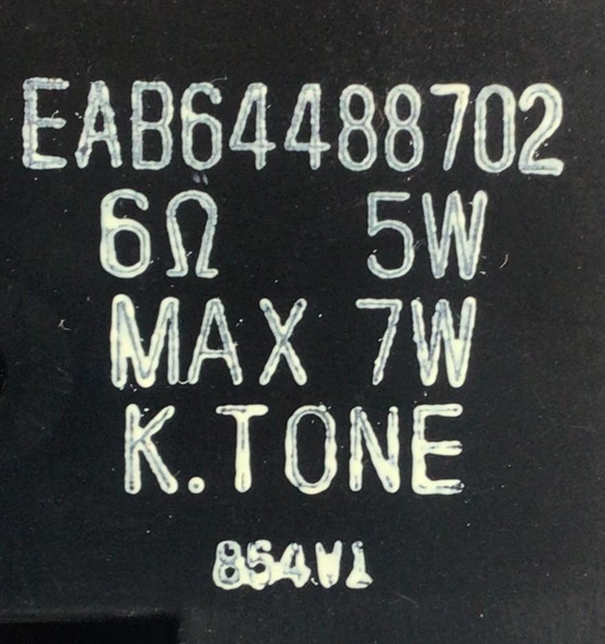 KIT DE BOCINAS PARA TV LG / NUMERO DE PARTE EAB64488701 / EAB64488702 / 6Ω / 5W / MAX 7W / K.TONE / PANEL NC490DUE-AAFX1 / MODELO 49LK5700PUA.BUSWLOR - Imagen 3